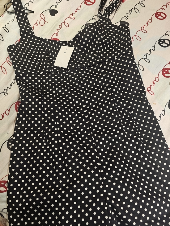 Zara Dresses & Skirts - Zara Black Dress with White Polka Dots
